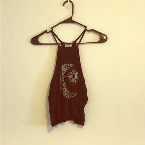 Black, spaghetti strap razor back crop top